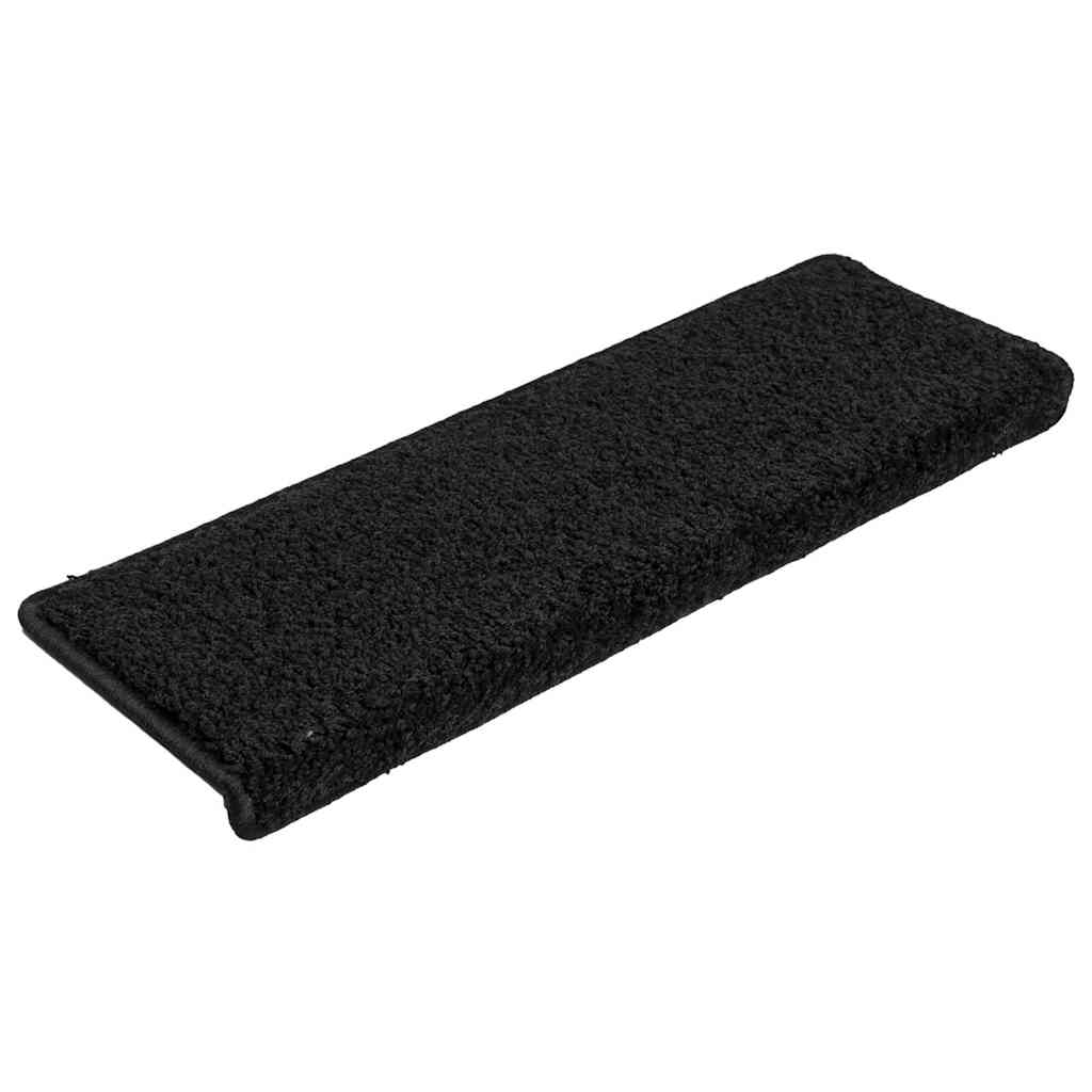 Stair Mats 15 pcs 65x21x4 cm Black Rectangular Edge
