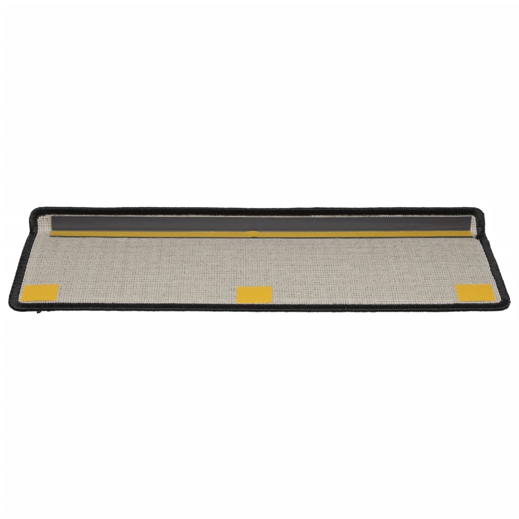 Stair Mats 15 pcs 65x21x4 cm Black Rectangular Edge