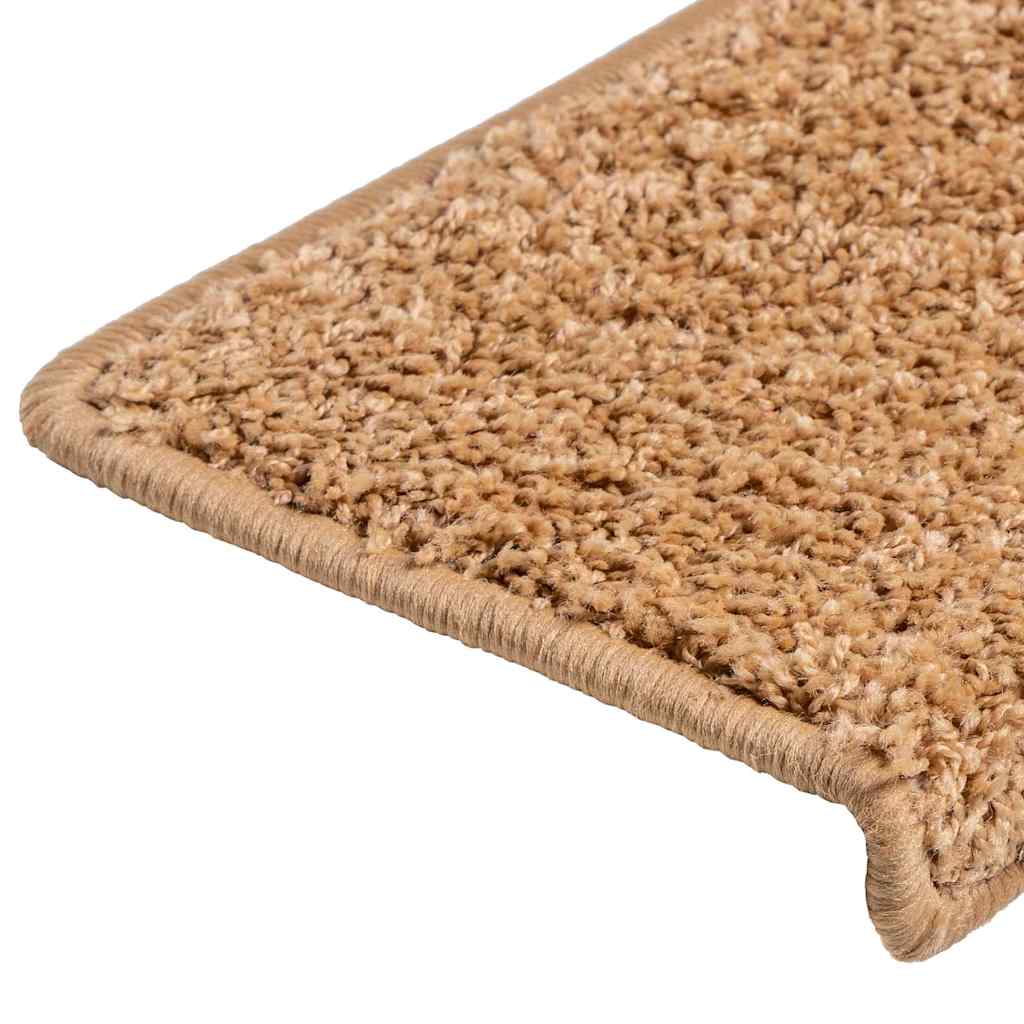 Stair Mats 15 pcs 65x21x4 cm Beige Rectangular Edge