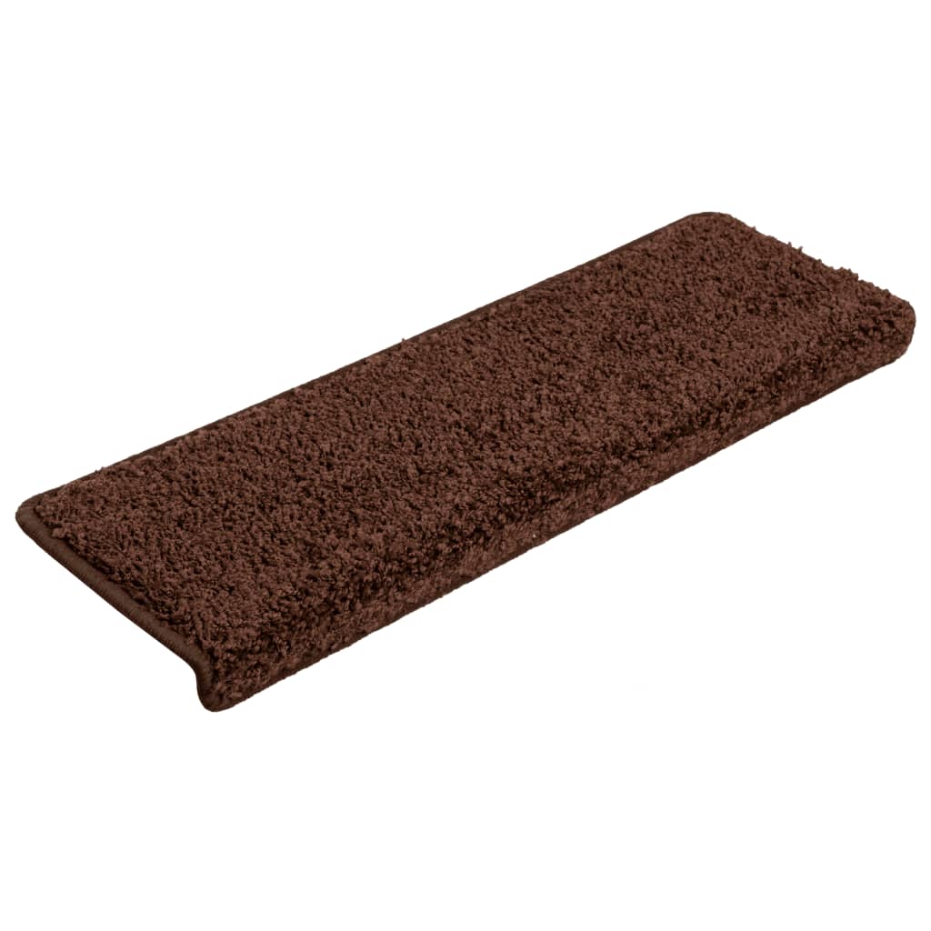 Stair Mats 15 pcs 65x21x4 cm Brown Rectangular Edge
