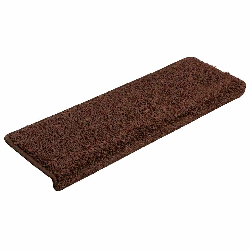 Stair Mats 15 pcs 65x21x4 cm Brown Rectangular Edge