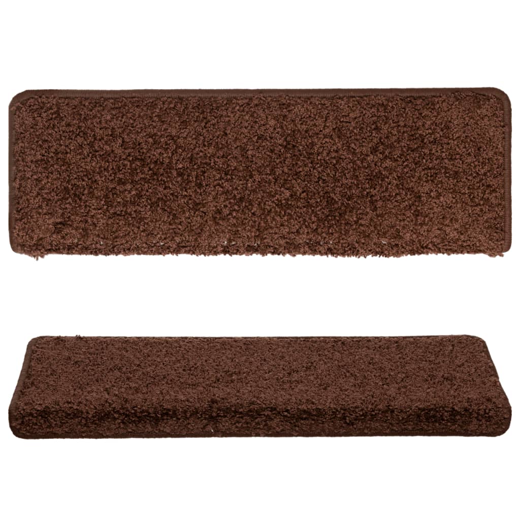 Stair Mats 15 pcs 65x21x4 cm Brown Rectangular Edge