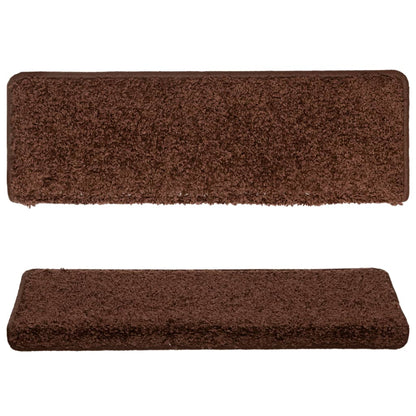 Stair Mats 15 pcs 65x21x4 cm Brown Rectangular Edge