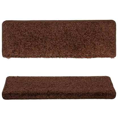 Stair Mats 15 pcs 65x21x4 cm Brown Rectangular Edge