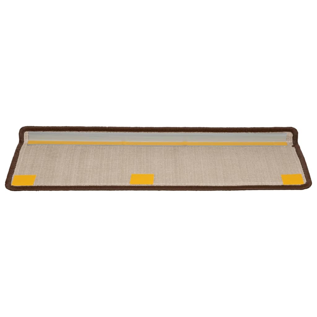 Stair Mats 15 pcs 65x21x4 cm Brown Rectangular Edge