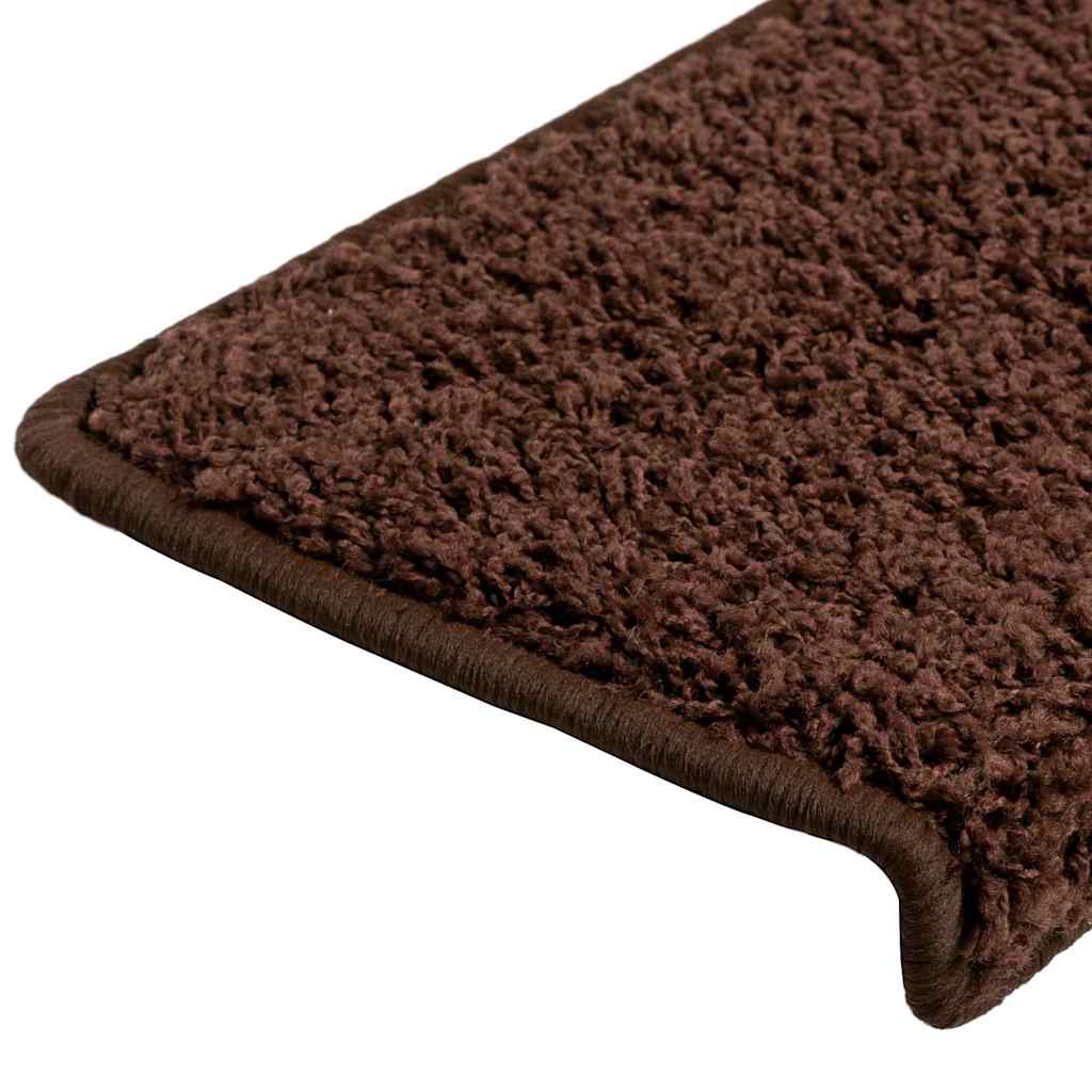 Stair Mats 15 pcs 65x21x4 cm Brown Rectangular Edge