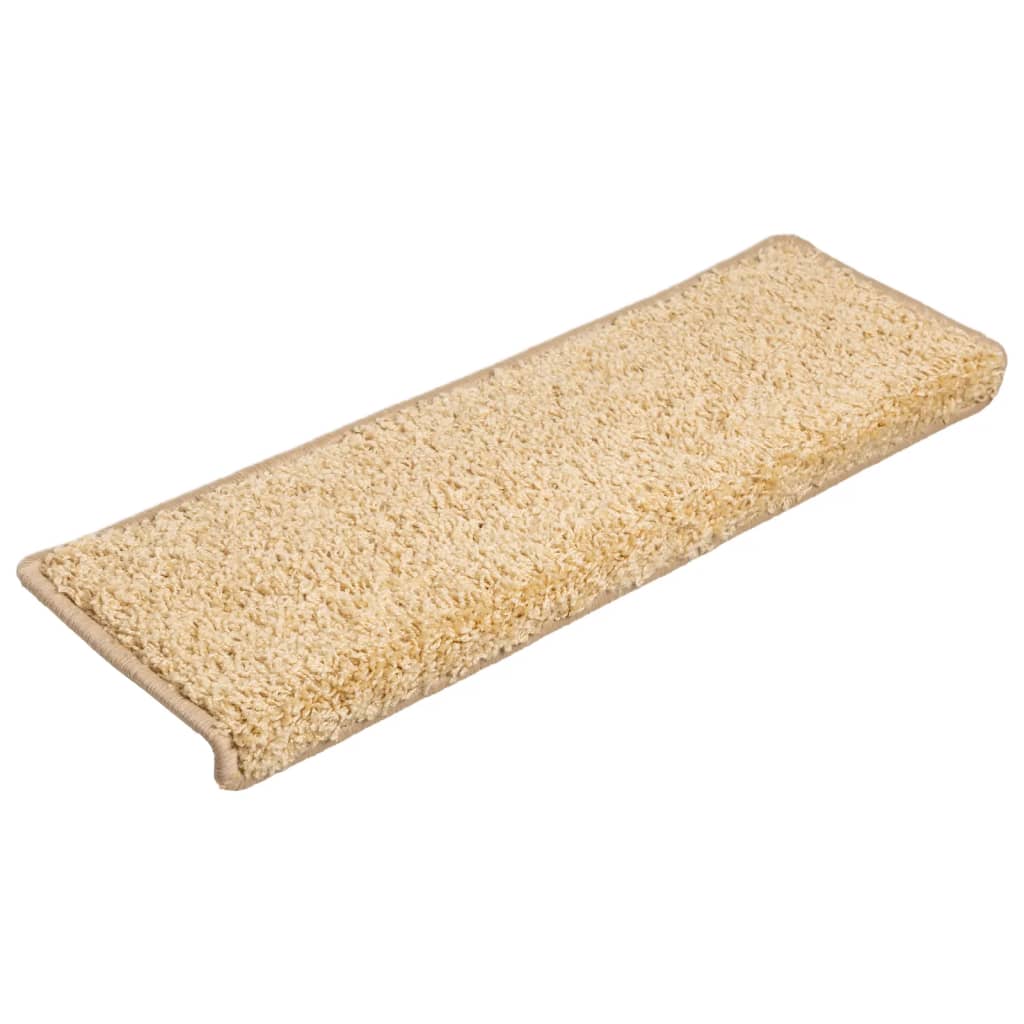 Stair Mats 15 pcs 65x21x4 cm Cream Rectangular Edge