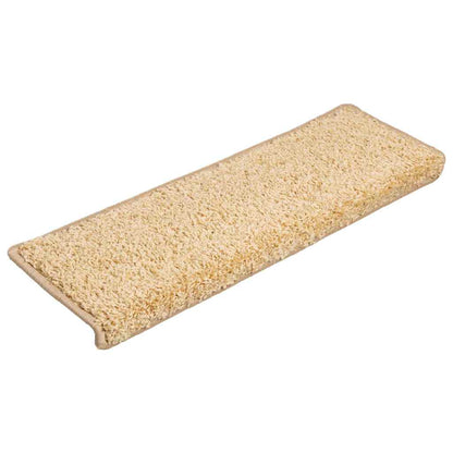 Stair Mats 15 pcs 65x21x4 cm Cream Rectangular Edge