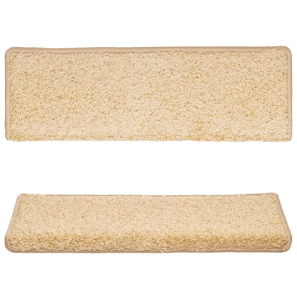 Stair Mats 15 pcs 65x21x4 cm Cream Rectangular Edge