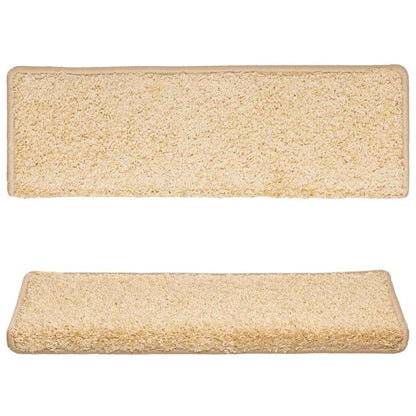 Stair Mats 15 pcs 65x21x4 cm Cream Rectangular Edge