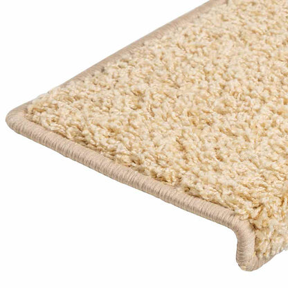 Stair Mats 15 pcs 65x21x4 cm Cream Rectangular Edge