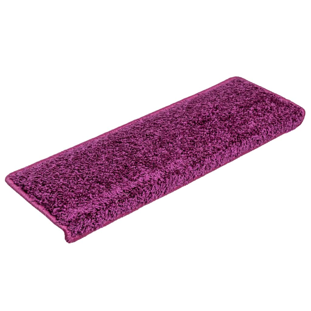Stair Mats 15 pcs 65x21x4 cm Violet Rectangular Edge