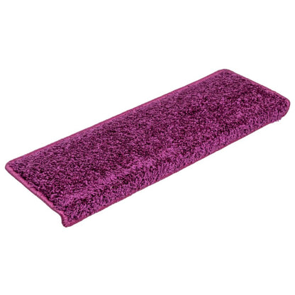 Stair Mats 15 pcs 65x21x4 cm Violet Rectangular Edge