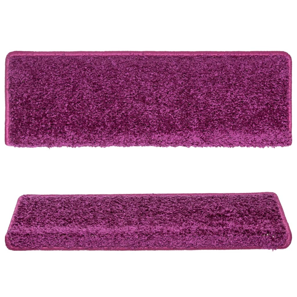 Stair Mats 15 pcs 65x21x4 cm Violet Rectangular Edge