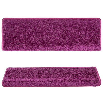 Stair Mats 15 pcs 65x21x4 cm Violet Rectangular Edge