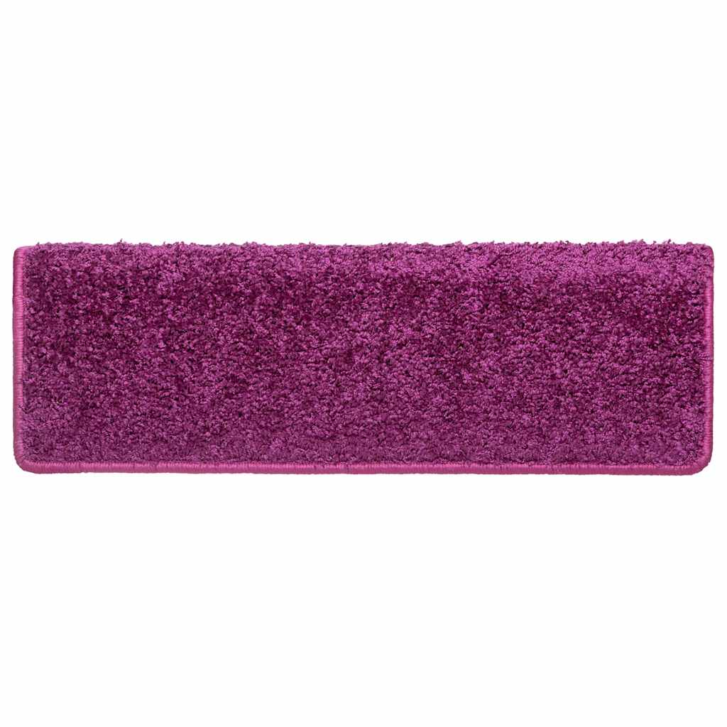 Stair Mats 15 pcs 65x21x4 cm Violet Rectangular Edge