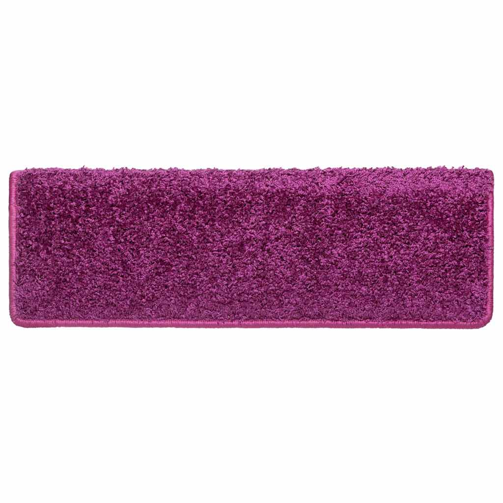 Stair Mats 15 pcs 65x21x4 cm Violet Rectangular Edge