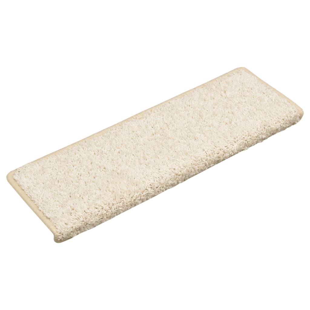 Stair Mats 15 pcs 65x21x4 cm White Rectangular Edge