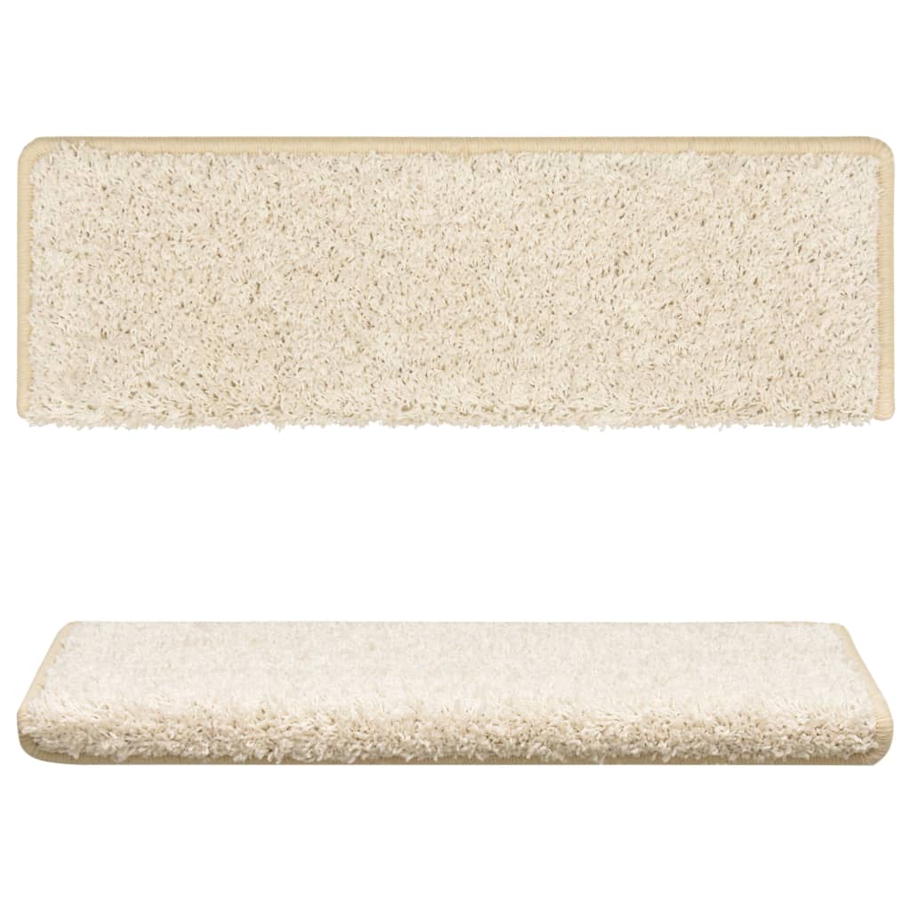 Stair Mats 15 pcs 65x21x4 cm White Rectangular Edge