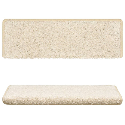 Stair Mats 15 pcs 65x21x4 cm White Rectangular Edge