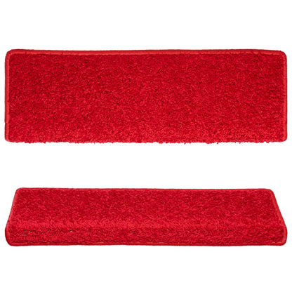 Stair Mats 15 pcs 65x21x4 cm Red Rectangular Edge