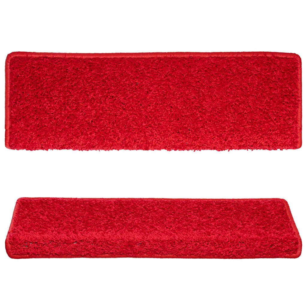 Stair Mats 15 pcs 65x21x4 cm Red Rectangular Edge