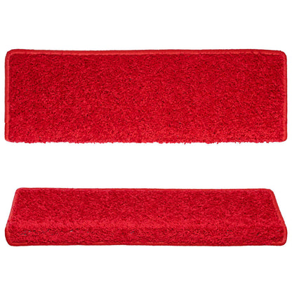 Stair Mats 15 pcs 65x21x4 cm Red Rectangular Edge
