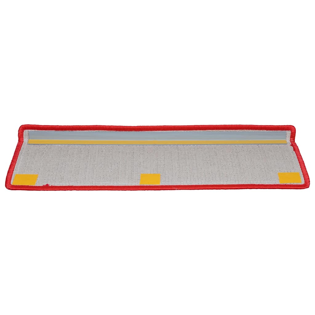 Stair Mats 15 pcs 65x21x4 cm Red Rectangular Edge