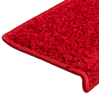 Stair Mats 15 pcs 65x21x4 cm Red Rectangular Edge