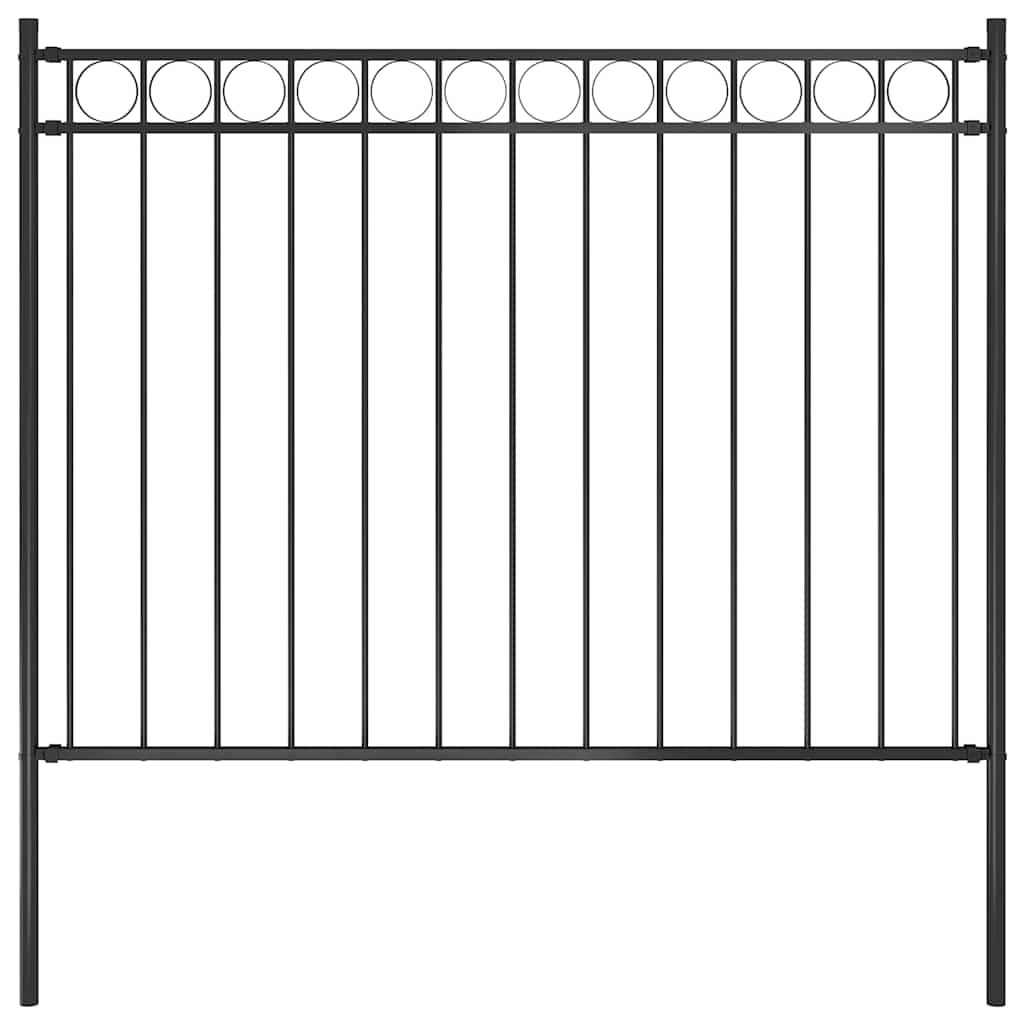 Garden Fence ASSEN Steel 1.7x1 m Black