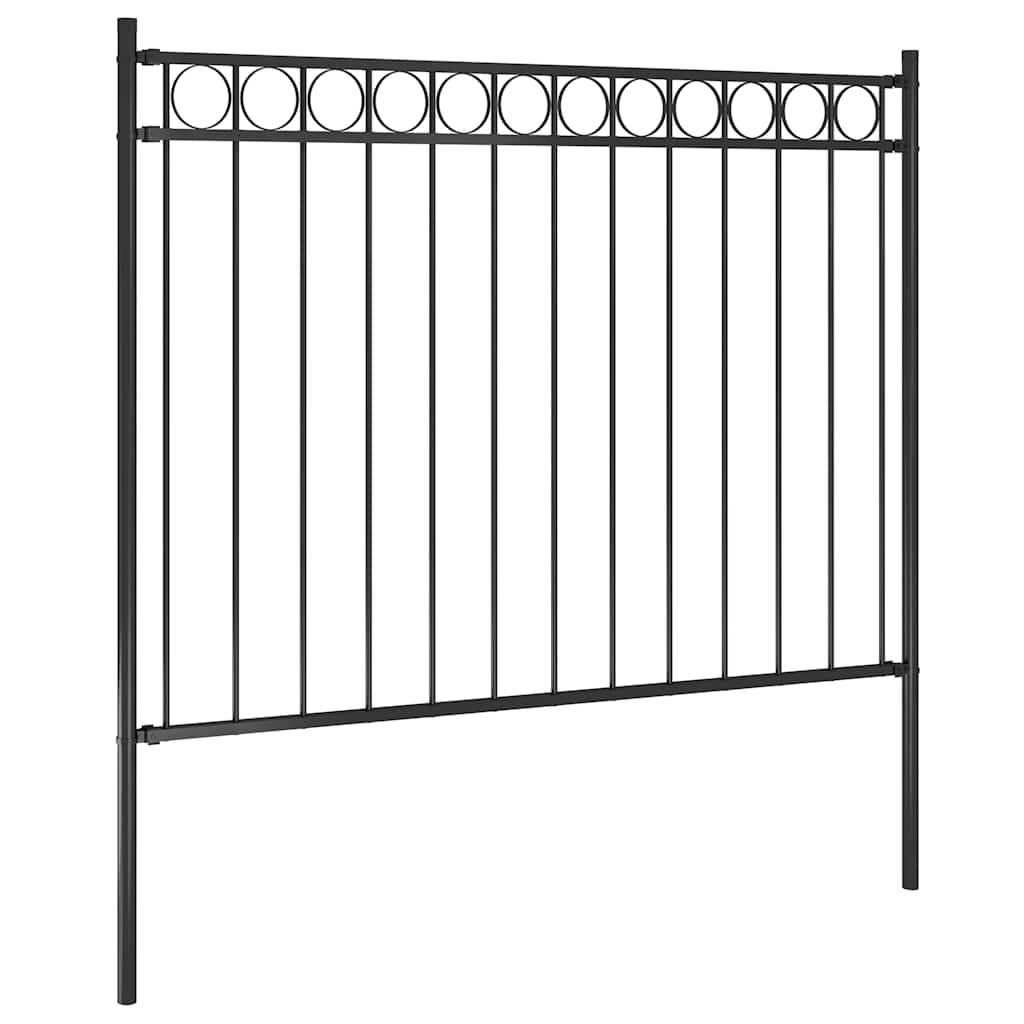 Garden Fence ASSEN Steel 1.7x1 m Black