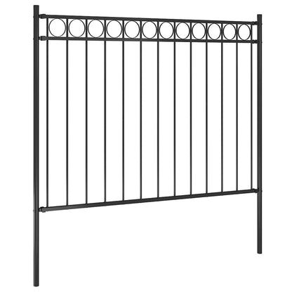 Garden Fence ASSEN Steel 1.7x1 m Black