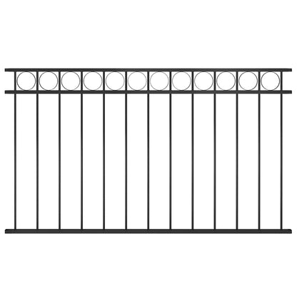 Fence Panel ASSEN Steel 1.7x0.8 m Black