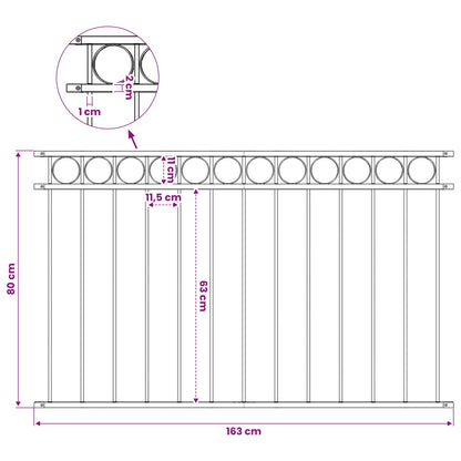 Fence Panel "Assen" Steel 163x80 cm Black