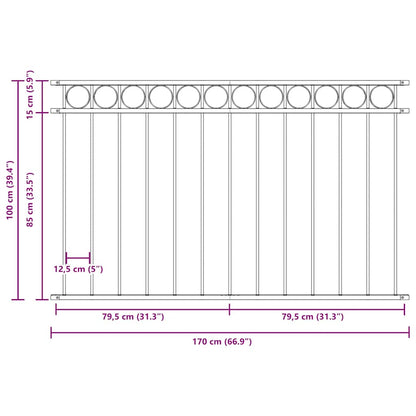 Fence Panel ASSEN Steel 1.7x1 m Black