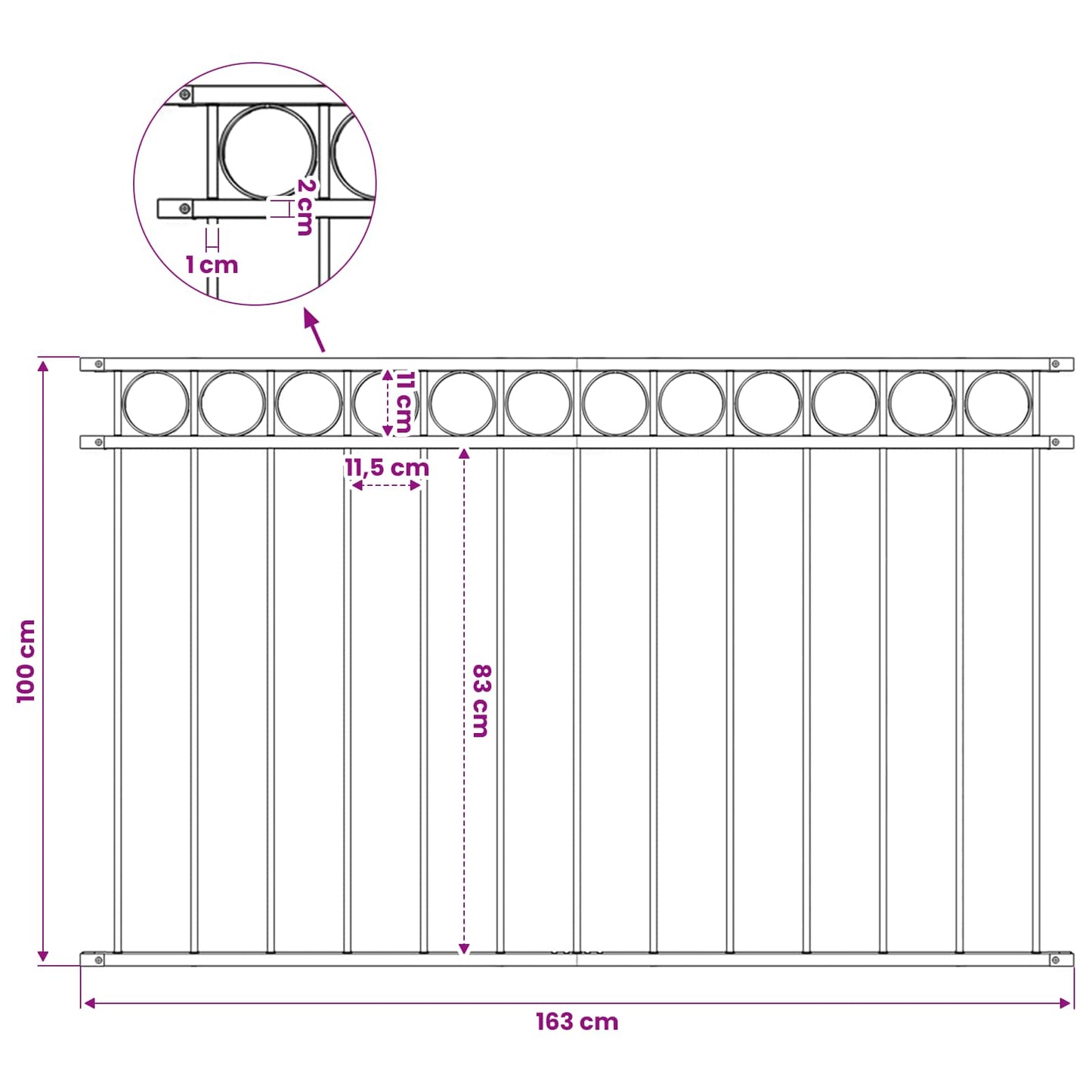 Fence Panel "Assen" Steel 163x100 cm Black