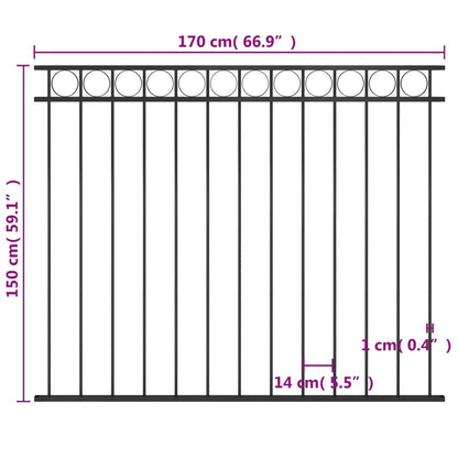 Fence Panel Assen Steel 1.7x1.5 m Black