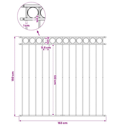 Fence Panel "Assen" Steel 163x150 cm Black