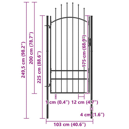Garden Gate Woerden Steel 1x2 m Black