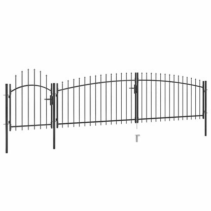 Garden Fence Gate Woerden with Spear Top 5x1 m Black