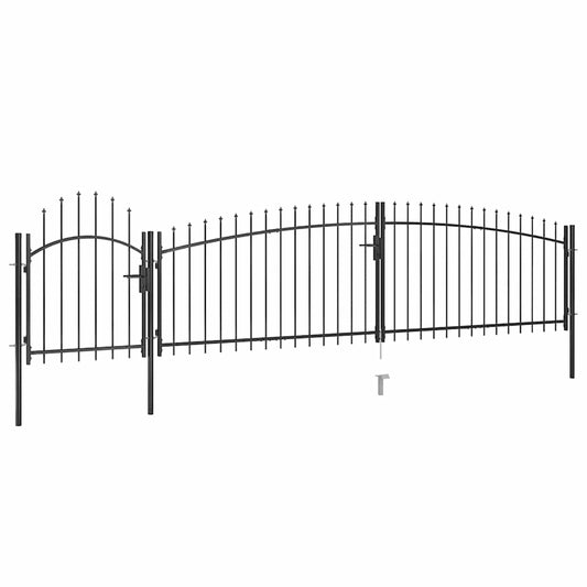 Garden Fence Gate Woerden with Spear Top 5x1 m Black