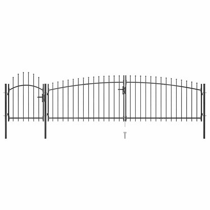 Garden Fence Gate Woerden with Spear Top 5x1 m Black