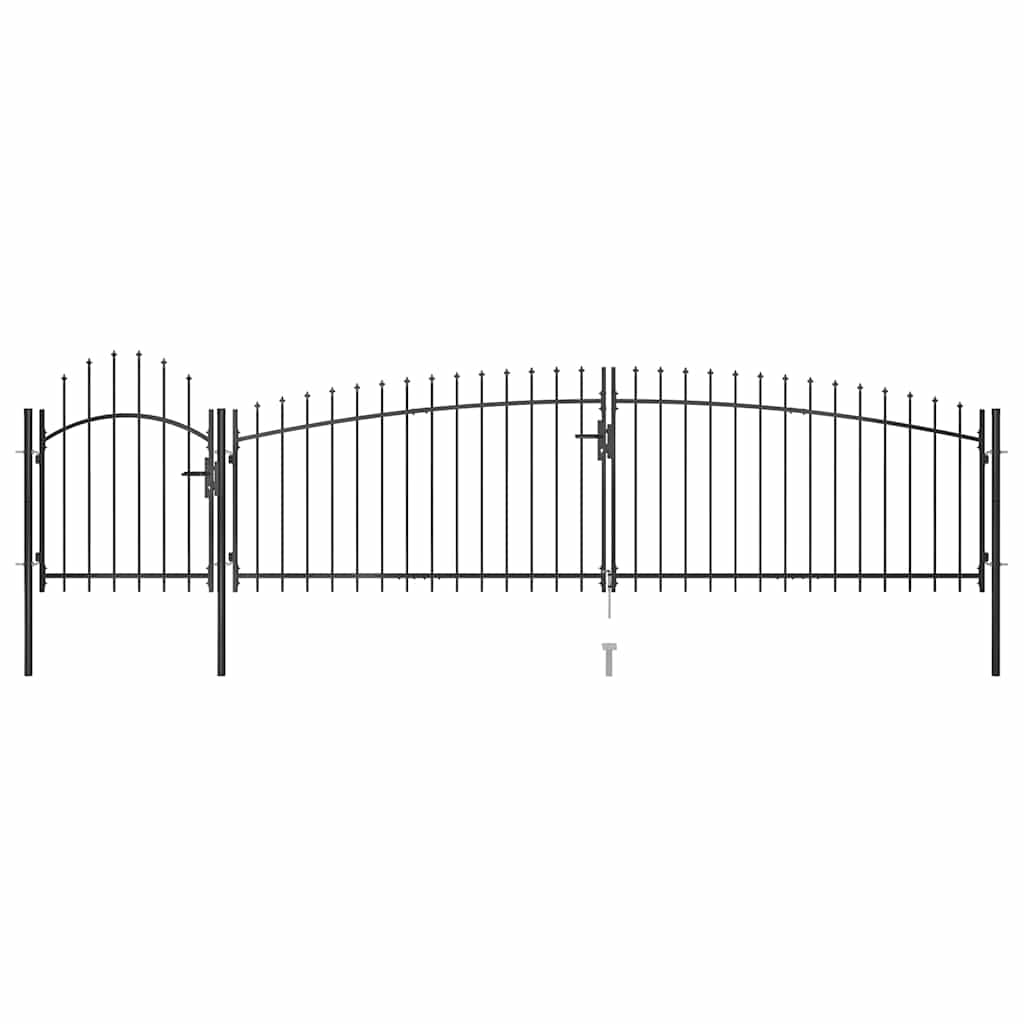 146322 vidaXL Garden Fence Gate "Woerden" with Spear Top 5x1 m Black