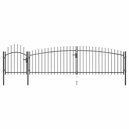 146322 vidaXL Garden Fence Gate "Woerden" with Spear Top 5x1 m Black