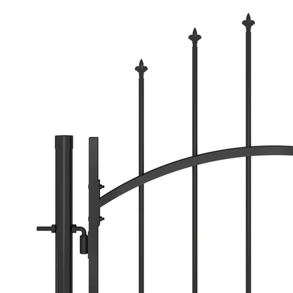 Garden Fence Gate Woerden with Spear Top 5x1 m Black