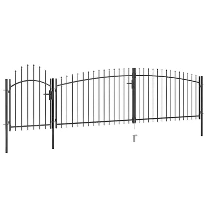 Garden Fence Gate Woerden with Spear Top 5x1.25 m Black