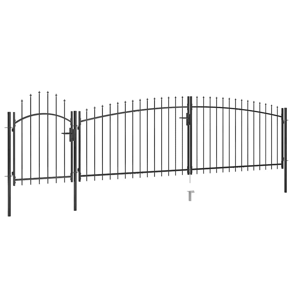 146323 vidaXL Garden Fence Gate "Woerden" with Spear Top 5x1,25 m Black