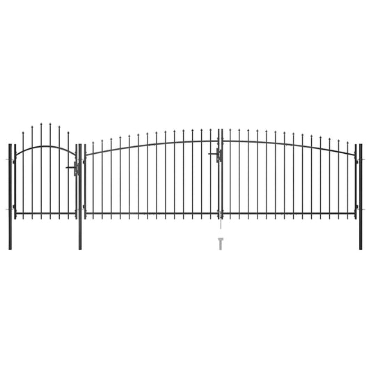 Garden Fence Gate Woerden with Spear Top 5x1.25 m Black