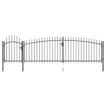 146323 vidaXL Garden Fence Gate "Woerden" with Spear Top 5x1,25 m Black