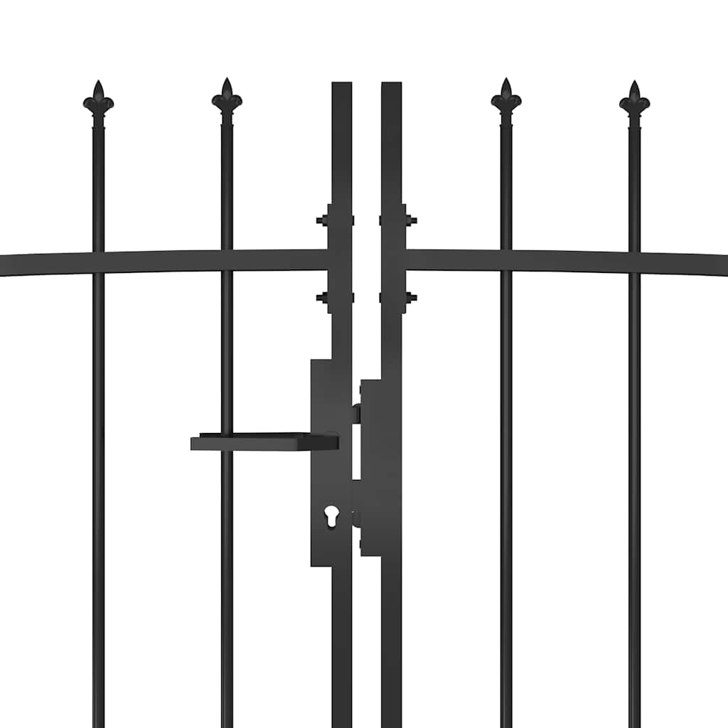 Garden Fence Gate Woerden with Spear Top 5x1.25 m Black